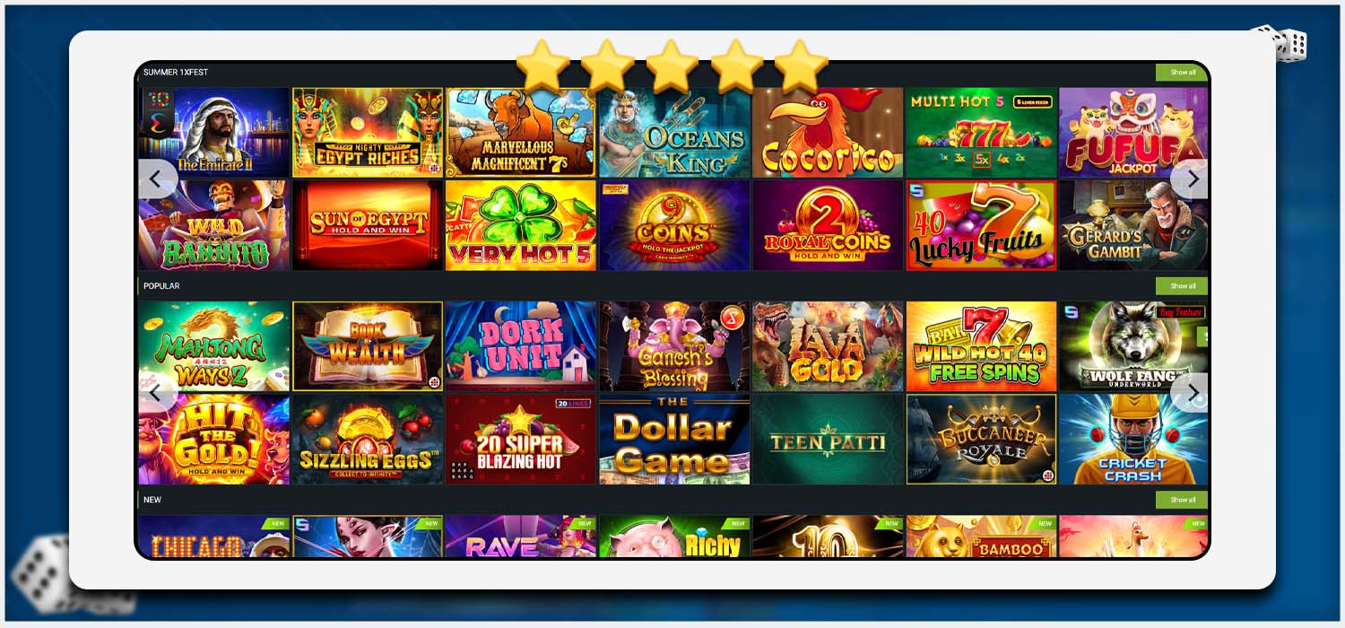 1xbet: Explore vibrant slot world with popular games.